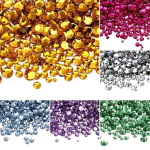 Nagelkonstdekorationer 1Box SS6-SS30 Rund färg Flatback Czech Crystal Rhinestone Jewelry Strass Chatons Gems Stone Manicure Supplies