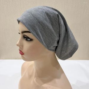 Ethnic Clothing Fashion Women Men Inner Hijab Caps Muslim Cap Tube Bonnet Plain Islamic Underscarf Cotton Undercaps