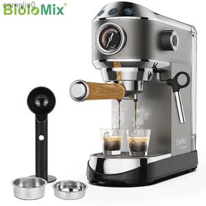 Kaffebryggare Biolomix 20 bar semi automatisk pulver kaffemaskin med mjölk ånga frother trollstav för espresso cappuccino latte och mochal231219