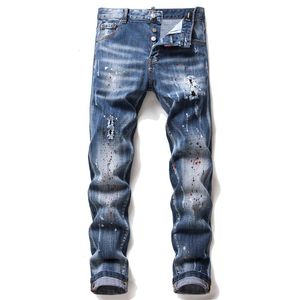 2 Novos Designers Mens Jeans Calças Skinny Calças Casuais Luxo Jeans Homens Moda Angustiado Rasgado Slim Motocicleta Moto Biker Denim Hip Hop Calças # 300