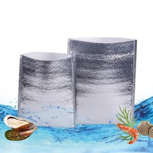 Storage Bags 10Pcs Thermal Insulated Disposable Silver Foil Heat Insulation Lunch Aluminum Food Delivery Pouch