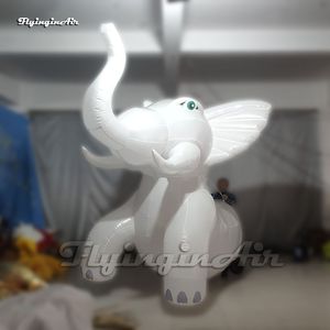 Funny Circus Parade Performance White Walking Inflatable Elephant Costume Blow Up Animal Mascot Balloon For Event