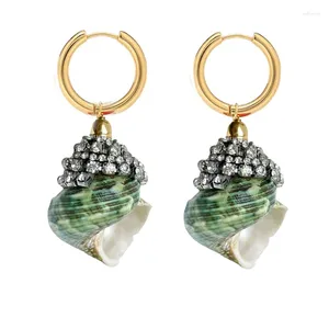 Dangle Earrings Luxury Beach Conch Shell Bohemian Pendant Hoop Earring for Women Statement Jewelry Wedding Gifts 2024 Trend