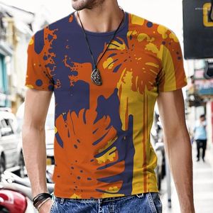 Męskie koszulki T-shirt 3D Wzór graffiti T-shirt Summer Summer Short Sleved Modna okrągła szyja