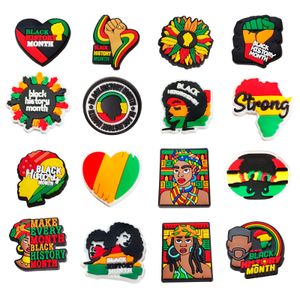 Schuhteile Zubehör Black History Month Charms Dekorationen Weich-PVC-Schuhe Charm für Clog Blm African Drop Delivery Otrma