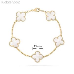 Van 4/quattro foglie Cleefly Clover Charm 6 colori Bracciali Bracciale rigido Catena in oro 18 carati Conchiglia di agata Madreperla per donne Ragazza Matrimonio All'ingrossoe4jv1