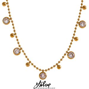 Set di gioielli da sposa Yhpup Luxury Shiny Cubic Zirconia Catena in acciaio inossidabile Estetico Collana Bracciale Impermeabile Moda Donna Regalo per feste 231219