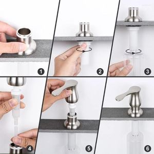 Bathroom Sink Faucets 500ml Soap Dispenser For Kitchen Stainless Steel Refill From The Top Built In Design Counter With Liquid Large Bottle