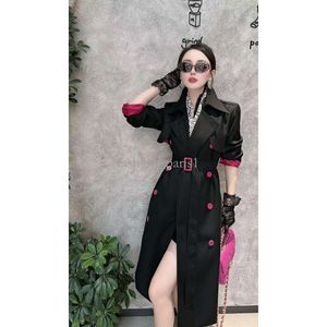 Trench da donna Cappotto lungo invernale con camicia da donna Cappotto frangivento marrone Coreano Plus Capispalla casual di grandi dimensioni Ispessimento Moda 506