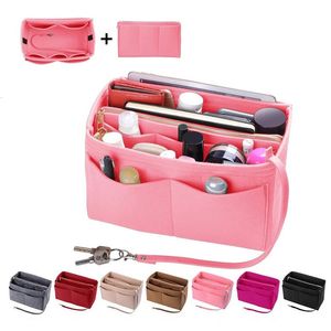 Cosmetic Bags Cases Unisex Large Capacity Make Up Organizer Felt Insert For Handbag Travel Inner Purse Portable Cosmetic Bag Fit Various Brand Bags 231219