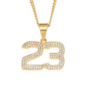 NY HIP HOP DIAMOND 23 Pendant Gift Hip Hop Accessories Cuban Chain Personlighet Halsbandsmycken Moissanite Diamond 18K Gold Sterling Silver