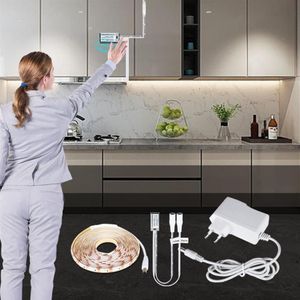 Striscia LED DC 12V con interruttore manuale per armadio da cucina Onda manuale On Off Nastro a diodi impermeabile 1-5M2755