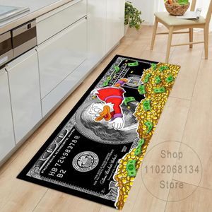 Tapetes hallwa capacho dólar dinheiro padrão sala de estar tapetes decoração casa cozinha absorvente anti deslizamento tapete do banheiro 2305