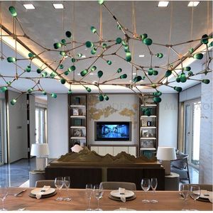 Lampade a sospensione in vetro Firefly post-moderne personalizzate Rreative Duplex Building Soggiorno Lampada a sospensione nella lobby el Restaurant Negoti232v