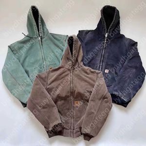 Jaqueta masculina casaco marca de moda carhart j97 carhatjackets jaquetas indústria pesada alta edição kahart j130 com capuz vintage angustiado algodão trabalho w0rk