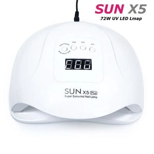 Suszarki 2019 Nowy Sun 5 x Plus UV Lampa LED 72W Suszarka do paznokci z Auto czujnikiem Wyświetlacz LCD 36 Lampa suszarki do paznokci LED do manicure Poliska J1906