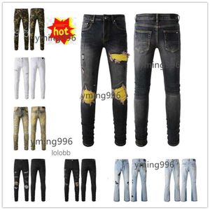 CoolGuy 2023 New Jean Arrivals Amari Amirl Pants Amirlies Am Amis Mens Holes Luxury Designer Denim Biker Purple Jeans Man Clo Udql