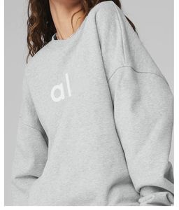 Al Womens Autumn Hoodies Festa Yoga Suiter Sighi Signi Ledies Coat Pileover Pullover di allenamento sciolto Oversize