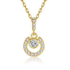 Luxo 18k banhado a ouro cheio de diamante pingente colar joias moda feminina micro conjunto zircão S925 colar de prata para festa de casamento feminino presente de dia dos namorados SPC