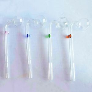 Rauchpfeife aus transparentem Glas, 12 cm, individuelle Brillenpfeifen, Öl, Nagel, Stroh, Wasserpfeifen