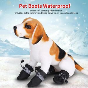 Dog Apparel 4Pcs/set Winter Thick Waterproof Pet Shoes Anti-slip Rain Snow Warm Boots Puppy Kitten Velvet Socks Footwear Supplies