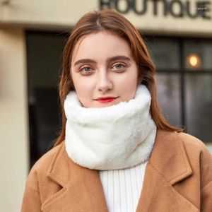 Scarves Winter Warm Fur Infinity Scarf Women Solid Color Snood Loop Outdoor Pashmina Fashion Circle Neckerchief