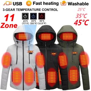 Men's Vests 11 Areas Heated Jacket Vest Men Electric Heating Usb Women Bodywarmer Down y231218