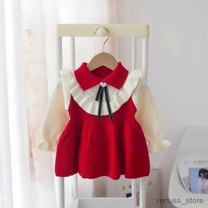 女の子のドレスベビーガールドレスバースデークリスマス服秋の冬の子供セーターガールズスカートトップバプテスマドレス新生児服