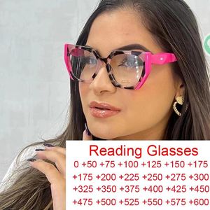 Sunglasses Fashion Irregular Square Anti Blue Light Reading Glasses Women Men Brand Designer Double Color Big Frame Red Leopard Eyeglasses