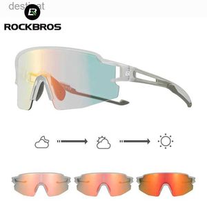 Güneş Gözlüğü Rockbros Bisiklet Gözlükleri Fotokromik Polarize Lens Bisiklet Gözlükleri UV400 Koruma Gözlük Güneş Gözlüğü MTB Yol Bisikleti Gogglesl231219