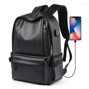 Sacs d'école 2023 étanche 14 pouces sac à dos pour ordinateur portable hommes sacs à dos en cuir pour adolescent voyage sacs à dos décontractés