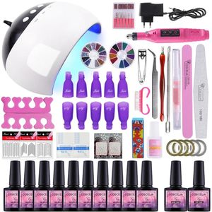 Kits Nail Art Kits Set UV LED Lamp Dryer With Choose Colors Gel Polish Kit Soak Off Manicure Drill Machine Tools