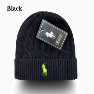 Modedesigner stickad hatt för kvinnor beanie cap vinter lyx polo broderad ullhatt för män vävd varm hatt