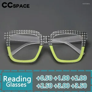 Solglasögon R57090 Fashion Färgglada läsglasögon Lady Trend Big Size Square Presbyopic Eyeglass Universal Recept Spectacle