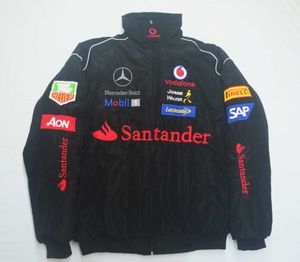 Giacca a vento locomotiva Maglie Tuta da corsa F1 Giacca casual europea e americana Bomber in cotone ricamato Nero Rosso Giacche da uomo Stili per uomo Giacche a vento