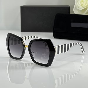 Damen-Boutique-Sonnenbrille, geometrische Sonnenbrille, Vollformat-Brille, europäischer und amerikanischer Stil, neu, schwarz, weiß, gestreift, gute Qualitätsbrille, UV400