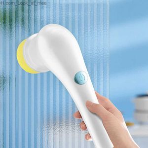 Cleaning Brushes Cordless Electric Scrubber with 5 Replaceable Brush Heads Electric Spin Scrubber USB Charging Port Rechargeable Power Scrubber Q231220