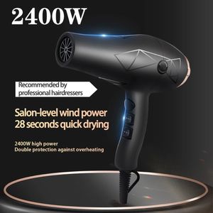 2400 W professioneller IONS-Haartrockner für Salon, hohe Geschwindigkeit, starker Wind, 6 Gänge, geräuscharm, 35 m Kabellänge, 2 Düsen, 231220