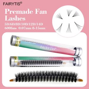 Premium Premade Volume Fans 5d 6d 8d 10d 12d 14d Russian Eyelash Extension 0 07mm D Curl All Size Individual Cilios Fairytis 231220