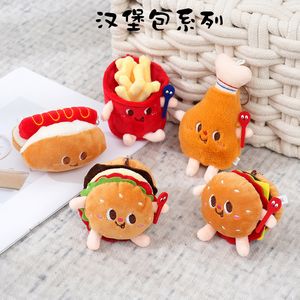 Süßer Hamburger Hot Dog Chicken Bein Plüsch Anhänger kleiner Puppen -Boutique Grabmaschinenpuppen Bookbag Anhänger Keychain