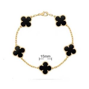 Furgone 4/quattro foglie Vanly Clover Cleefly Charm 6 Colori Braccialetti Catena di bracciali Catena 18K Gold Agate Shell Madre di Pearl per Women Girl Wedding Wholesalee Cleef