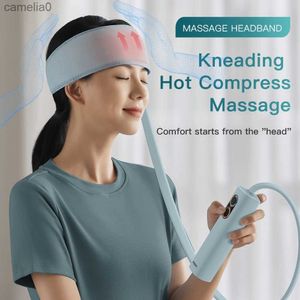 Massageadores elétricos cabeça de pressão de ar elétrica massageador aquecimento bandana amassar cabeça massagem cinto couro cabeludo massagem profunda dor de cabeça alívio l231220