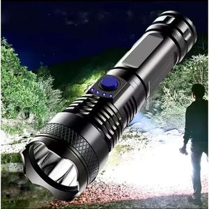 New Portable Lanterns Powerful xhp70LED Tactical Flashlight 5 Modes USB Zoom Waterproof 18650 or 26650 Battery Best for Camping Outdoor Emergency
