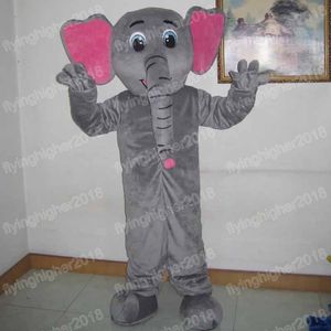 Halloween grey elephant Mascot Costume Cartoon Anime theme character Carnival Dress Christmas Fancy Performance Fancy Dress for Men Women Advertising Suits