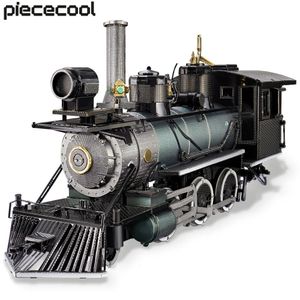 Puzzles 3d Puzzo de lixo de lixo de metal 3D MOGUL LOCOMOTIVO 282PCS Modelo de montagem Kit de construção DIY Toys para adulto 231219