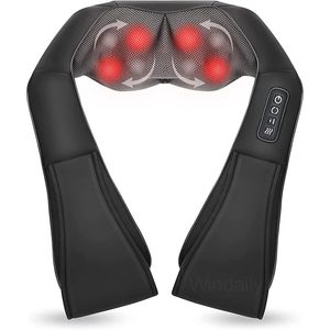 Massera nackkudde Shiatsu Neck och axelmassager uppvärmd tillbaka massager U Form djup knådande elektrisk massagekudde för nackmidjan Ben Begy Body 231220