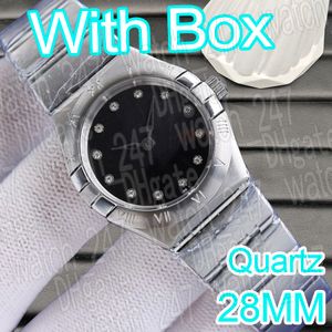 Fashion luxury small womens watch designer 28mm quartz diamond watch 316 Stainless steel band Sapphire superclone With Box TW Factory relojmujer Montre de luxe