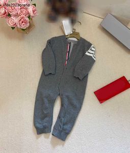 New kids jumpsuits Open file design infant bodysuit Size 59-90 White striped decoration born baby Knitted onesie Dec10
