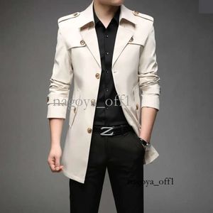 Men's Trench Coats Spring Men Fashion England Style Long Mens Casual Outerwear Jackets Windbreaker Brand Clothing 2023 894