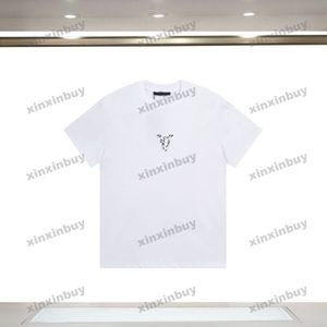 xinxinbuy 2024 Men designer Tee t shirt Back letter printing short sleeve cotton women Black white blue gray khaki yellow XS-XL